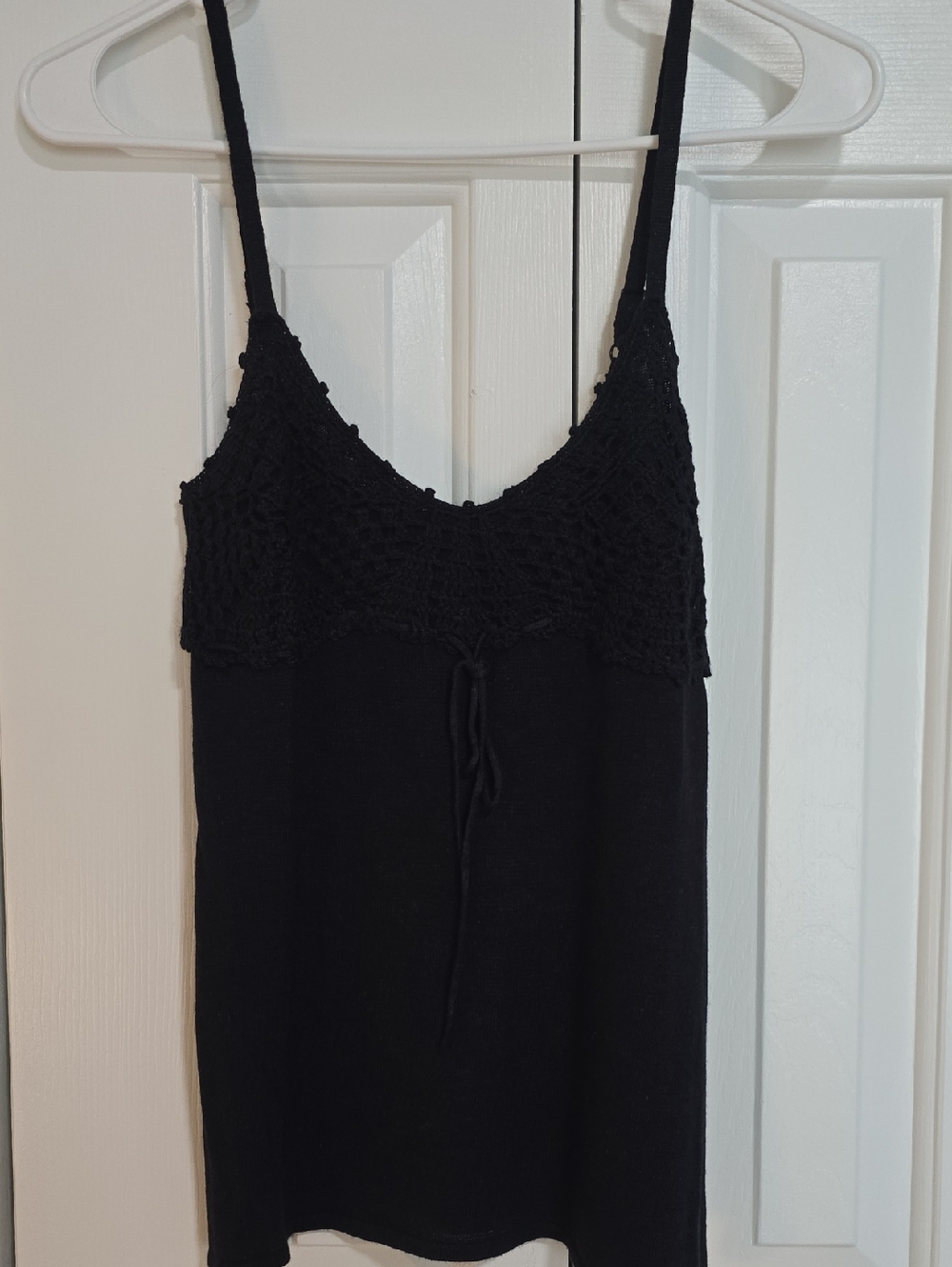Black Crochet Top Tank Dress